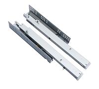Glissières de tiroir robustes à fermeture amortie - Glissières en métal dissimulées pour armoires de cuisine et placards - Rails de tiroir silencieux (finition argentée)