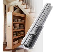 Glissières de tiroir robustes argentées à 3 sections à fermeture amortie pour armoire d'escalier, tiroirs inférieurs sphériques à double couche, résistants à la rouille, polyvalents, pour diverses