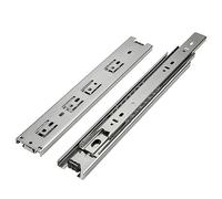 Glissières de tiroir robustes avec roulement à billes en métal - Extension complète - Montage complet - 3 plis - Glissières de tiroir de commode - 150 mm - Argenté