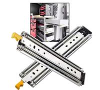 Glissières de tiroir robustes avec verrou 3 sections à extension complète pour armoires de cuisine et caravanes 100 à 200 cm de longueurs disponibles pour un fonctionnement fluide
