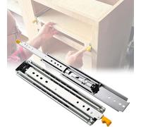 Glissières de tiroir robustes avec verrou - 76 mm - Extension complète - Roulement à billes - Montage latéral - 100 cm, 150 cm, 200 cm - Options pour un usage industriel lisse - 150 cm