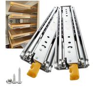 Glissières de tiroir robustes de 226,8 kg - Extension complète - Support latéral à roulement à billes avec verrou - Glissières en métal de 1600 mm pour armoires, boîtes à outils et atelier - Tailles