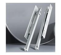 Glissières de tiroir robustes de 25,4 cm - Glissière de tiroir argentée à 2 plis - Glissière de tiroir dissimulée à montage inférieur à fermeture douce - Extension partielle - 400 mm