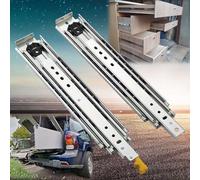 Glissières de tiroir robustes de 700 à 1350 mm, extension complète, largeur de 53 mm, roulement à billes latéral, option verrouillable, idéale pour les solutions de rangement, taille 1450 mm