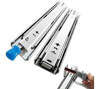 Glissières métalliques robustes avec dispositifs de verrouillage, capacité de charge de 120 kg, 3 plis, extension complète, 1 paire (250, 1500 mm, 700 mm) pour des solutions de rangement fluides