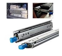 Glissières pour tiroirs à usage intensif, 2 Pcs Lockable Drawer Slides 120kg Full Extension Removable Ball Bearings 25.4-66cm