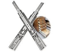 Glissières Robustes 1 Paire de glissières de tiroir d'armoire à roulement à Billes à Extension complète, 12 Pouces à 32 Pouces, Guide Industriel de 53 Larges, capacité de 100 kg, avec vis, Rails