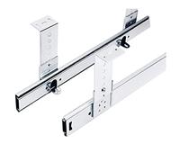 Glissières télescopiques métalliques réglables for clavier, réglables de 300 à 400 mm, for tiroir (lot de 2), couleur argent.(Heightening,400mm)