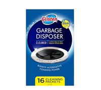 Glisten Désodorisant et nettoyant pour déchets avec action moussante, aide à éliminer l'accumulation dans les canalisations, parfum citron, 16 paquets