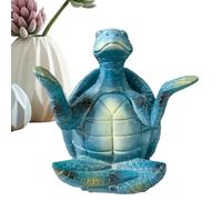 Glisteno Zen Turtles Figurines de yoga sereines : statues de tortue marine méditant pour décoration de maison, décoration côtière et spirituelle pour pelouse, patio ou exposition intérieure - Set