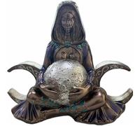 Glistenovelty Statue de déesse de la Terre Mère, sculpture Gaia pour autel, figurine en résine de déesse de la lune, décoration respectueuse de l'environnement, cadeau de méditation pour les amateurs
