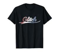 Glitch Patriotic Red White Blue Distressed USA Art T-Shirt