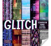 Glitch scrapbook paper 8.5x8.5, 10 Designs, 20 Double-Sided Sheets: Abstract Scrapbooking Paper for Junk Journals, Decorative Texture pattern craft ... & Mixed Media, Origami, Collage & Card Making