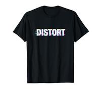 Glitch Text Effect Minimal Citation Design Clean Abstract Line T-Shirt