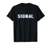 Glitch Text Effect Minimal Citation Design Dark Cyber Visual T-Shirt