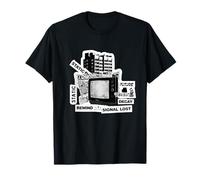 Glitch TV rétro analogique Technologie Statique Bruit Nostalgie années 90 T-Shirt