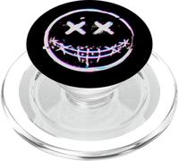 Glitchcore Smile avec émoticône Visage étourdi Bouche Cousue PopSockets PopGrip pour MagSafe