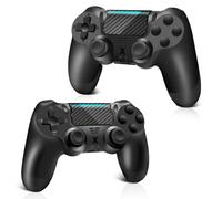 Glitfix Manette pour PS-4, Manette sans Fil Controller compatible avec PS-4/Pro/Slim/PC, Double Vibration/Panneau Tactile/Prise Audio 3,5 mm/axe à six ans/Batterie Rechargeable 1000mAh