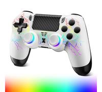 Glitfix Manette pour PS-4, Manette sans Fil Controller compatible avec PS-4/Pro/Slim/PC, Double Vibration/Panneau Tactile/Prise Audio 3,5 mm/axe à six ans/Batterie Rechargeable 1000mAh