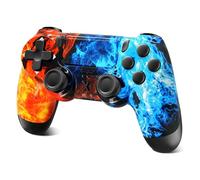 Glitfix Manette pour PS-4, Manette sans Fil Controller compatible avec PS-4/Pro/Slim/PC, Double Vibration/Panneau Tactile/Prise Audio 3,5 mm/axe à six ans/Batterie Rechargeable 1000mAh