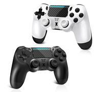 Glitfix Manette pour PS-4, Manette sans Fil Controller compatible avec PS-4/Pro/Slim/PC, Double Vibration/Panneau Tactile/Prise Audio 3,5 mm/axe à six ans/Batterie Rechargeable 1000mAh