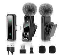 Glitfix Microphone Cravate sans Fil avec Affichage LED, Microphone Lavalier à Clip avec Réduction du Bruit pour Enregistrement Vidéo, Tiktok, Youtube, Créateur de Contenu de Podcast Vlog