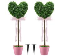 Glitinsel Décoration de buis artificiel pour la Saint-Valentin, 65 à 82,6 cm, fausse plante topiaire en forme de cœur, boule topiaire pour intérieur et extérieur, Saint-Valentin, vacances, jardin