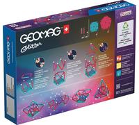 Glitter 60 Pièces -100% Plastique Recyclé-Jeu Construction Magnétique Pour Enfants Dès 3-4 Ansfabrication Suisseblocs Construction Avec 28 Tiges,28 Billes,4 Bases-Jeux Aimanté Stem