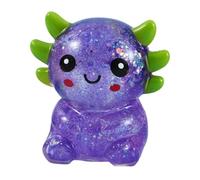 Glitter Axolotl Squish, Cute Salamander Fidget, 2.76x1.97 inches Stress Reliever with Cute Design, Thermoplastic Rubber Fidget Toy, Sensory Toys with Glitter Design, Calming Aid for Kids and Adults