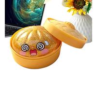 Glitter Bun Squeeze Toy - Slow Rising Sensory Ball, Soft Foam Press Fidget Object, Tactile Comfort Play Sphere, Toy Stress Relief Item, Fidget for Children Adults Students Classroom Travel Outdoor