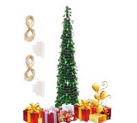 Glitter Christmas Tree - Artificial Holiday Tree with LED Colorful Lights | 5Ft Lifelike Plants Decoration for Indoor Bedroom Tabletop Desktop Porch Outdoor Halloween Season Decorating