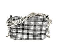 Glitter Clutch - Sequined Evening Purse, Elegant Formal Handbag, Sparkling Bridal Accessory | Metal Chain Shoulder Purse, Wedding Reception Event Wear Stylish Crystal Evening Hand Bag for Ladies