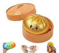 Glitter Dumpling, Glitter Dumpling Squishy Box, 4 inch Squishy Dumplings, Anxiety Relief Fidget (1pcs-I)