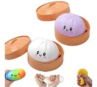 Glitter Dumpling, Glitter Dumpling Squishy Box, 4 inch Squishy Dumplings, Anxiety Relief Fidget (2pcs-C)
