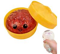 Glitter Dumpling, Glitter Dumpling Squishy Mystery Box, Fidget Stress Relief Toy, Soft Squeeze for Adults & Teens (Red)