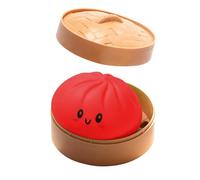 Glitter Dumpling Squishy - Premium Dumpling Squishy Glitter Toy, Mini & Slow Rise Stress Relief Box Toy, Mystery Accessory for Stress Relief & Office Use (Red)