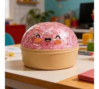 Glitter Dumpling Toy, avec Cuiseur Vapeur, 7x9,5cm, Boulette Anti Stress Colorée, Boule Pâte Sensorielle Extensible, Soft Squeeze Sensory Toys, pour Adultes, Adolescents