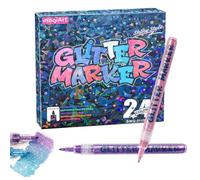 Glitter Effect Brush Markers, Shimmer Ink Art Pen Feature, Coloring Marker Pack with Fine Tip Control, Vibrant Craft Drawing Tool Set, Glitter Markers with Creative Style, Art for School Home
