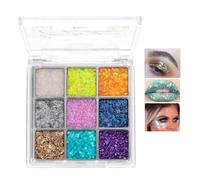 Glitter Eyeshadow Palette, Neon Eye Shadow Makeup, 9 Color Eye Shadow Palettes, For Stunning Palette Eye Glitter Makeup, Glitter Shimmer Eye Make-up, for Eye Lips, Face, Body (01#)