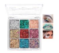 Glitter Eyeshadow Palette, Neon Eye Shadow Makeup, 9 Color Eye Shadow Palettes, For Stunning Palette Eye Glitter Makeup, Glitter Shimmer Eye Make-up, for Eye Lips, Face, Body (03#)