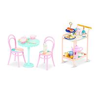 Glitter Girls - Chariot à thé GG - Poupées à paillettes - Chariot à thé roulant - Table et chaises, meubles, théière, nourriture pour jeux de fête - Accessoires pour poupées de 36 cm - 3 ans et +