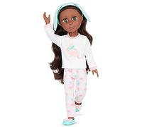 Glitter Girls - Eniko - Poupée de la soirée Pyjama de 36 cm - Cheveux Bruns et Yeux Verts - Bras et Jambes posables - Ensemble Pyjama et Bandeau Lapin - 3 Ans et +