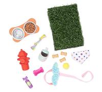 Glitter Girls - Ensemble de jeu pour animaux - Ensemble d'accessoires pour animaux de compagnie - Gamelles et friandises pour chiens - Laisse pour chien, collier, herbe, borne-fontaine - 3 ans et +