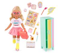 Glitter Girls - Jeu de casiers d'école Sunnie & GG - Les Filles à Paillettes - Ensemble de poupées à Poser de 36 cm - Cheveux blonds et Yeux Verts - 3 Ans et +