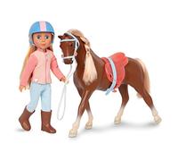 Glitter Girls - Milla & Milkyway - Poupée équestre posable de 36 cm avec Cheval - Milla & Milkyway - Cheveux blonds, Tenue d'équitation et Casque - Vêtements et Accessoires pour poupées - 3 Ans et +