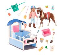 Glitter Girls - Poupée de 36 cm et Coffret de Jeu - Ensemble équestre - Cheveux blonds et Yeux Bleus, crinière Blonde - Poupée, Cheval, écurie - 3 Ans et Plus - Milla & Milkyway, écurie