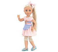 Glitter Girls - Poupée de Mode posable de 36 cm - Cheveux blonds et Yeux Bleus - Robe et Tablier Roses - Tenue de Magasin de Bonbons - 3 Ans et +