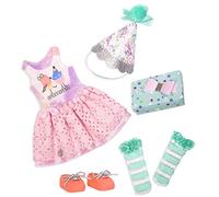 Glitter Girls - Quelle surprise! - Ensemble de luxe pour la fête surprise - Robe de fête et chapeau d'anniversaire - Chaussettes et chaussures Easy-Fit - Accessoires pour poupées de 36 cm - 3 ans et +