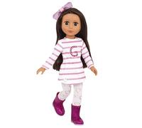 Glitter Girls - Sarinia - 36 cm - Poupée de mode posable - Cheveux et yeux bruns - Boucle a cheveux, bottes rose avec brillants - Jouets, vêtements et accessoires pour les enfants de 3 ans Plus