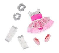 Glitter Girls Ballerina Outfit Hearts & Stars - Ballet Dress, Hair Elastics, Shoes - 14-inch Clothes & Accessories for Dolls - 3 Years + - Twirls of Joy, Cœurs, étoiles, 062243438484, 14 inches